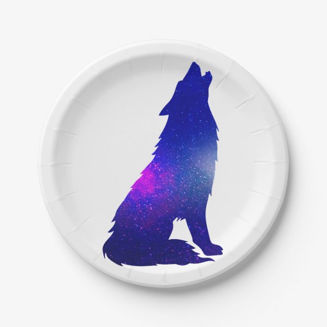 Space Wolf heulend - Hintergrundfarbe wählen Pappteller (Vorderseite)
