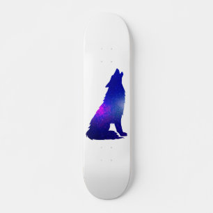 Space Wolf heulend - Hintergrundfarbe wählen Skateboard
