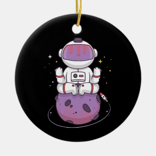 Space Yoga Keramik Ornament (Vorne)