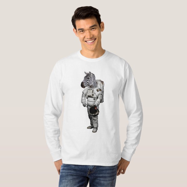 Space Zebra Langarm T-Shirt (Vorne ganz)