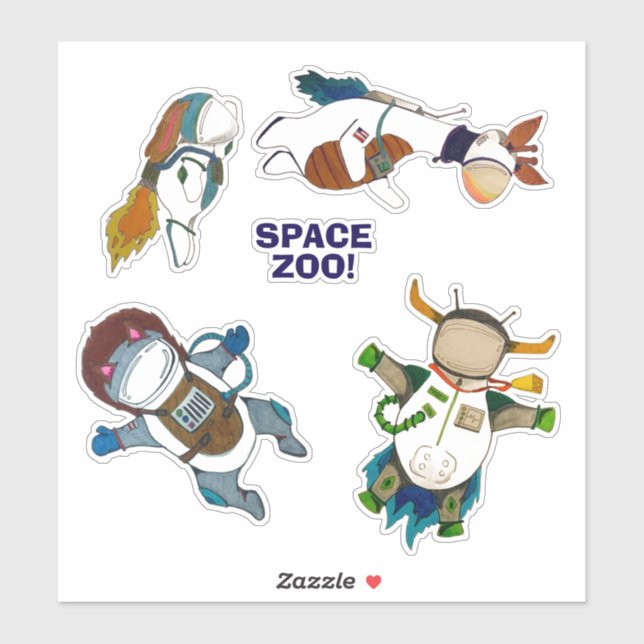 Space Zoo! Aufkleber (Blatt)