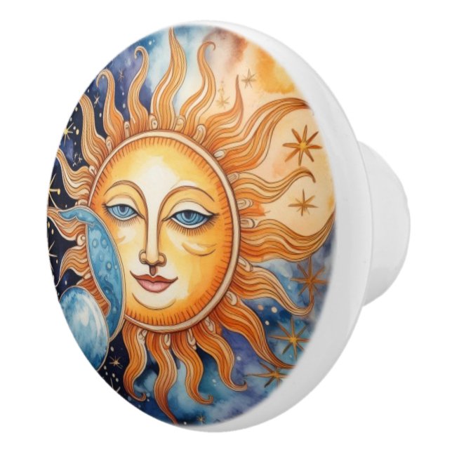 Spacecore Sun Moon Face Keramikknauf (Rechts)