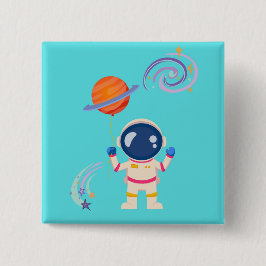 Spaceman Cartoon Abenteuer. Button