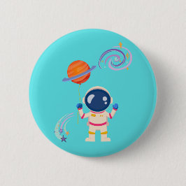 Spaceman Cartoon Abenteuer. Button