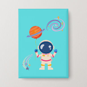 Spaceman Cartoon Abenteuer. Button