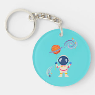 Spaceman Cartoon Abenteuer. Schlüsselanhänger