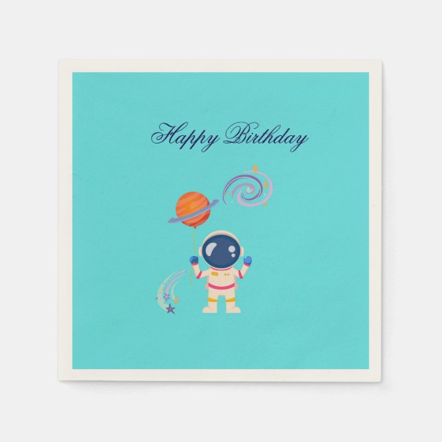 Spaceman Cartoon Abenteuer. Serviette (Vorderseite)