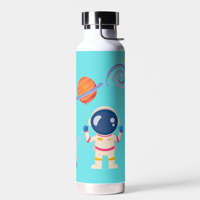 Spaceman Cartoon Abenteuer. Trinkflasche (Links)