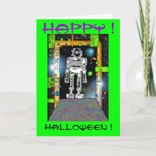 SPACEMAN RoBoT HALLOWEEN CARD Karte (Vorderseite)