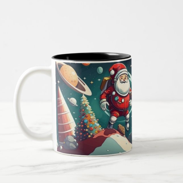 Spaceman santa fun zweifarbige tasse (Links)