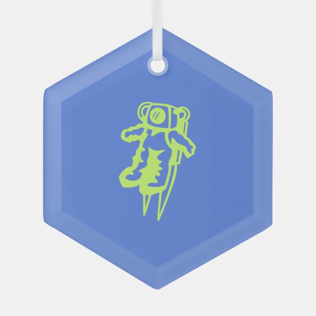 Spaceman Weihnachtsbaum Ornament Aus Glas (Vorderseite)