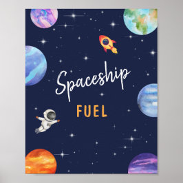 Spaceship Fuel Editable Geburtstagsparty-Zeichen Poster
