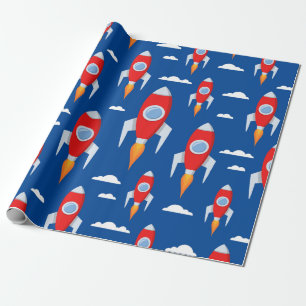 Spaceship Rocket Fun Geschenkpapier