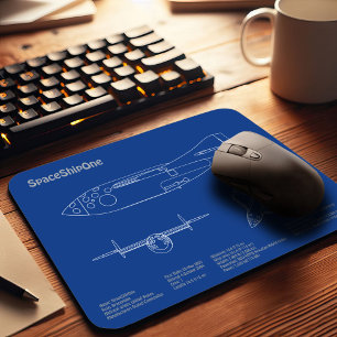 SpaceShipOne - Flugzeugkonzept Zeichnend Pläne AD Mousepad