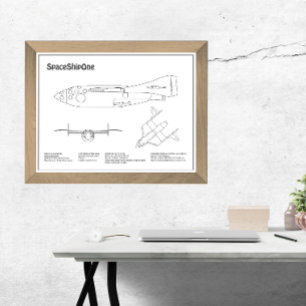 SpaceShipOne - Flugzeugkonzept Zeichnend Pläne BD Fotodruck