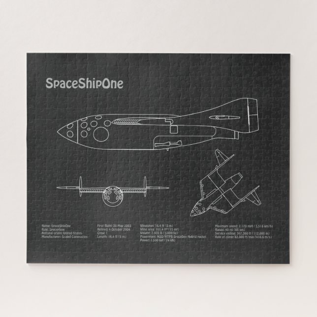 SpaceShipOne - Flugzeugkonzept Zeichnend Pläne PD (Horizontal)
