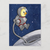 Spacewalk Chickie Postkarte