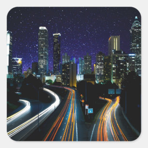 Spacey Atlanta Quadratischer Aufkleber