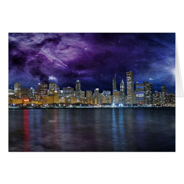 Spacey Chicago Skyline (Vorderseite (Horizontal))