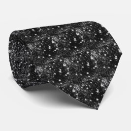 Spacey Gray Splatter On Black Repeat Pattern  Krawatte