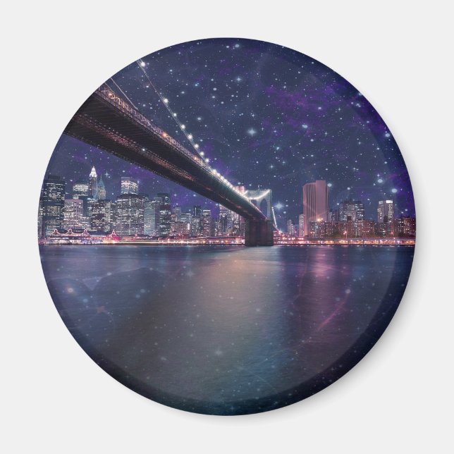 Spacey Manhattan Skyline Magnet (Vorne)