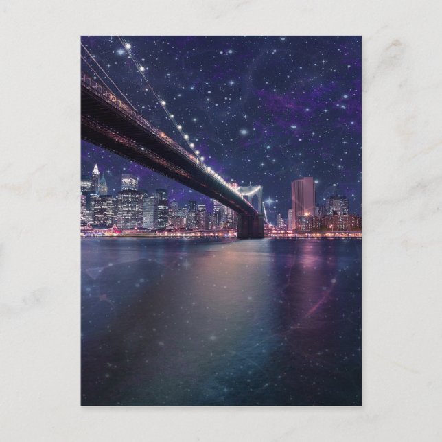 Spacey Manhattan Skyline Postkarte (Vorderseite)