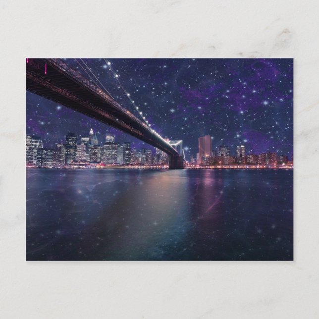 Spacey Manhattan Skyline Postkarte (Vorderseite)
