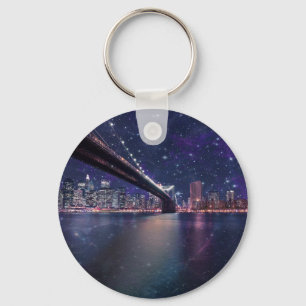 Spacey Manhattan Skyline Schlüsselanhänger
