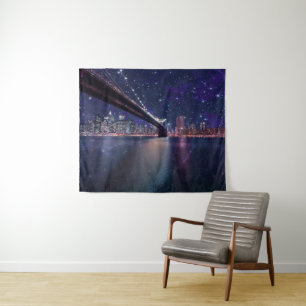 Spacey Manhattan Skyline Wandteppich