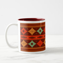 Spacey Mod Diamond Pattern Zweifarbige Tasse