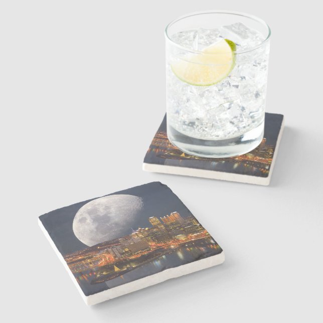 Spacey Pittsburgh Steinuntersetzer (Seitenansicht)