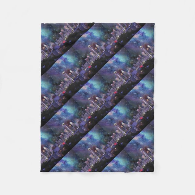 Spacey Seattle Fleecedecke (Vorderseite)