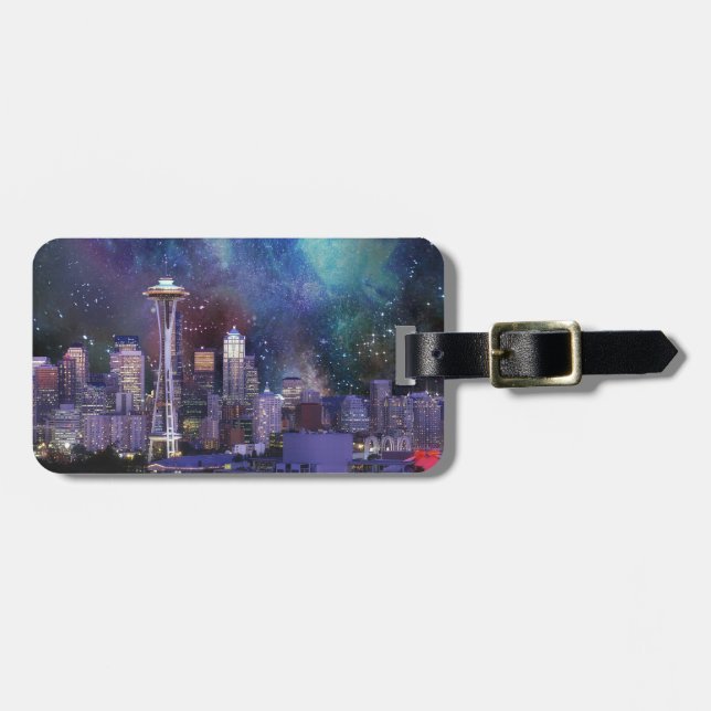 Spacey Seattle Gepäckanhänger (Vorderseite horizontal)