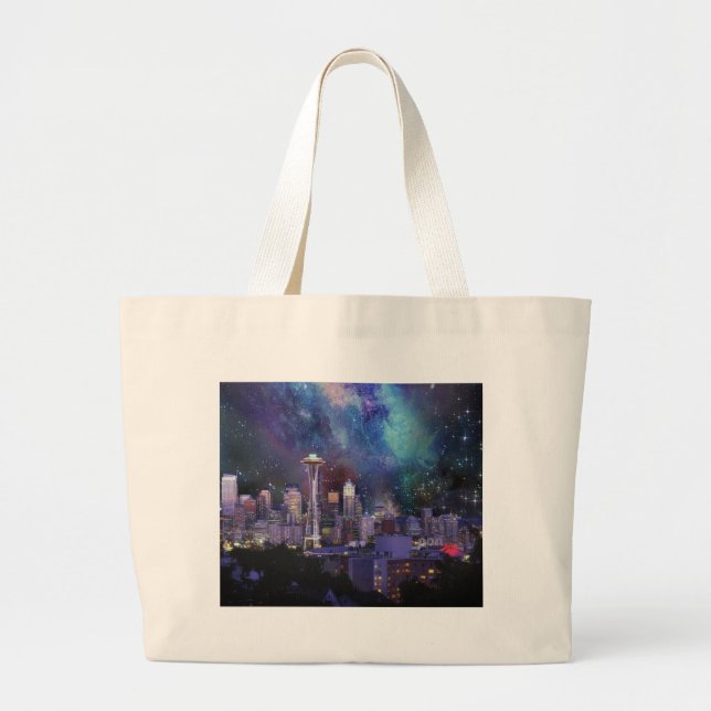 Spacey Seattle Jumbo Stoffbeutel (Vorne)