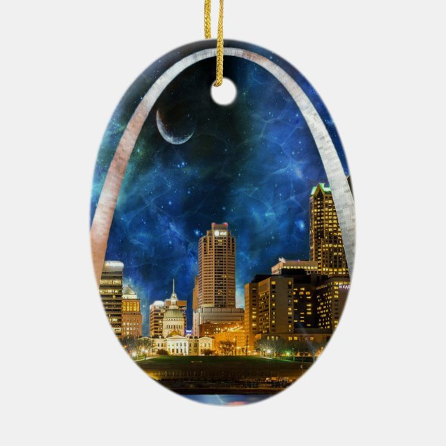 Spacey St. Louis Skyline Keramikornament (Hinten)
