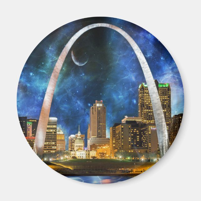 Spacey St. Louis Skyline Magnet (Vorne)