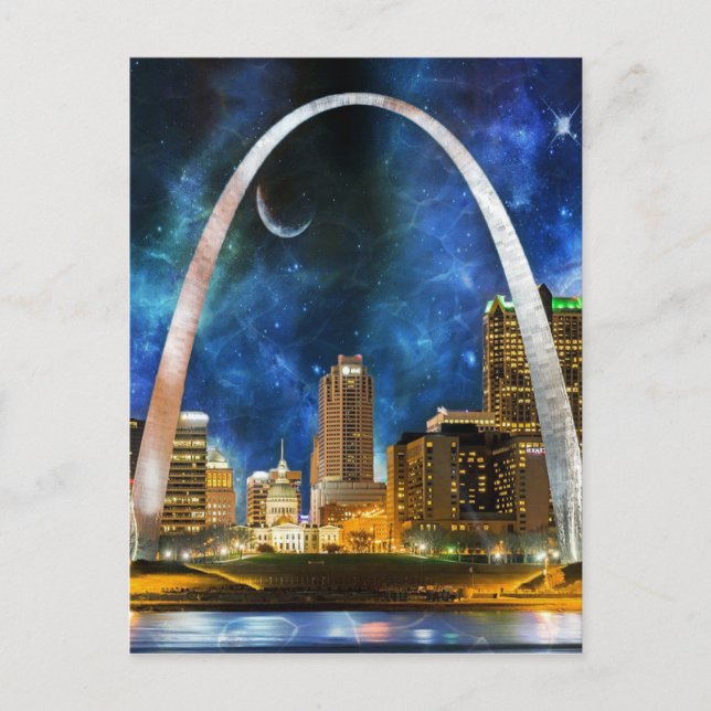 Spacey St. Louis Skyline Postkarte (Vorderseite)