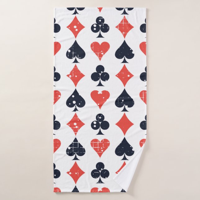 Spade, Diamant, Herz, Clubmuster Badehandtuch (Badehandtuch)