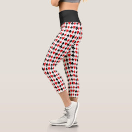 Spade, Diamond, Club, Herzkarte Anzüge Lucky Capri Leggings