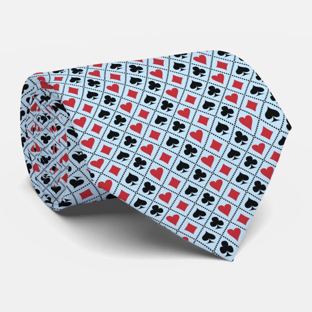 Spade, diamond, heart &club playing card pattern krawatte (Gerollt)