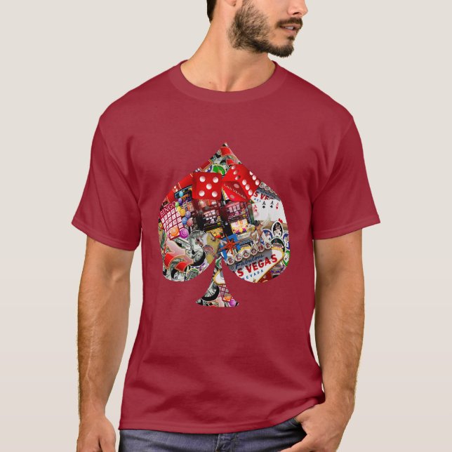 Spade - Las Vegas Playing Card Shape-T - Shirt (Vorderseite)