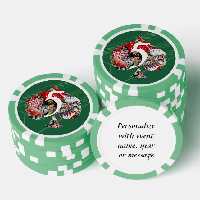 Spade - Las Vegas Spielkartenform Pokerchips (Stapel)