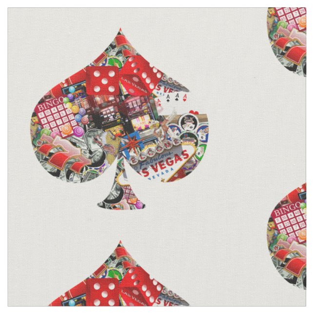 Spade - Las Vegas Spielkartenform Stoff (Nahaufnahme)
