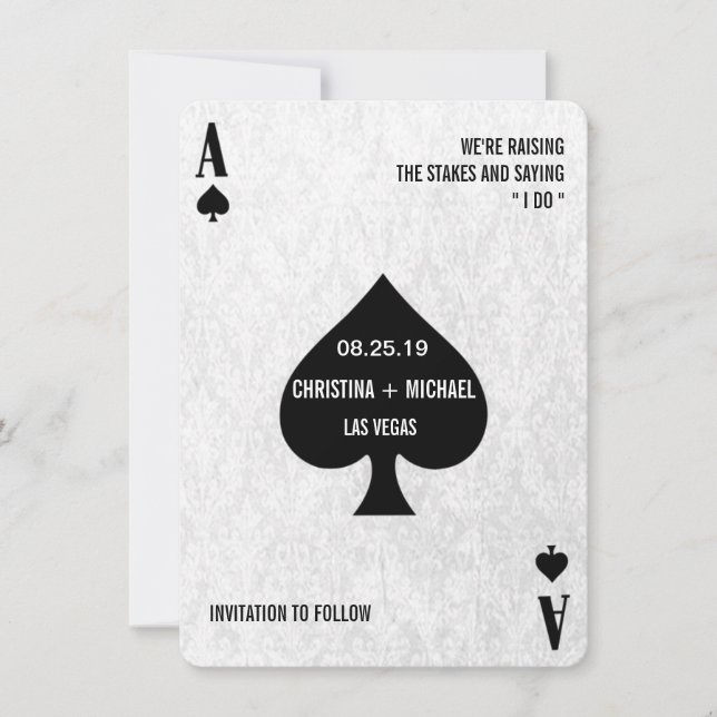 Spades Modern Chic Foto Save the Date (Vorderseite)