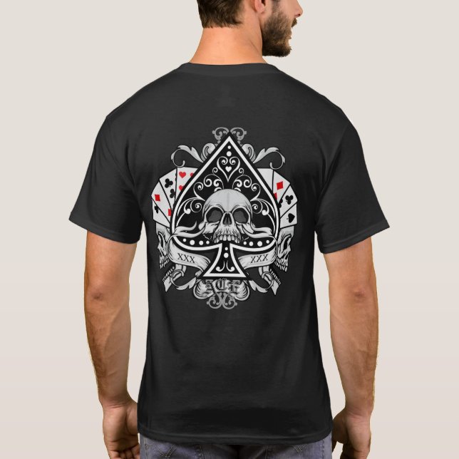 Spades Skulls beim Spielen T-Shirt (Rückseite)