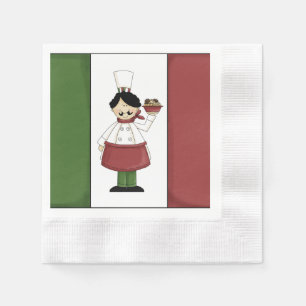 Spaghetti Abendessen Italienischer Koch Serviette