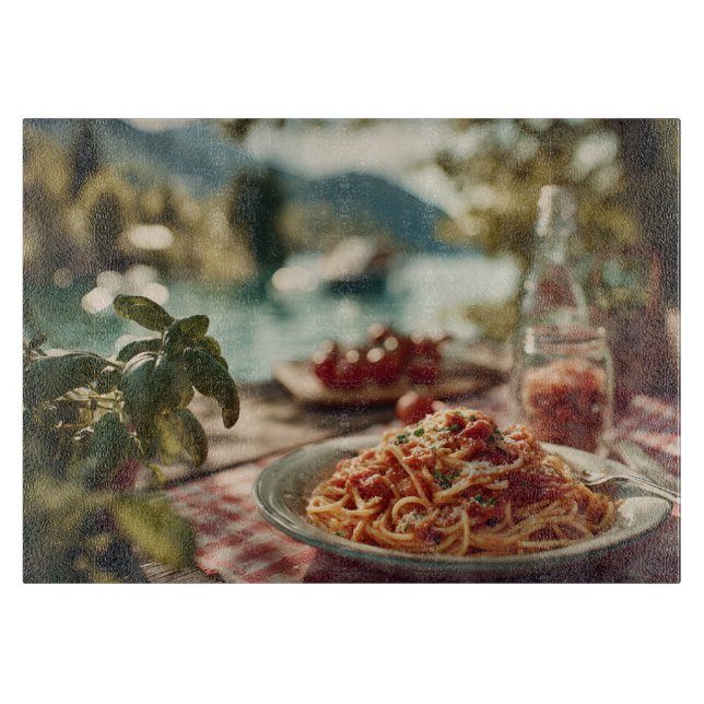 Spaghetti al Pomodoro am Lakeside Picnic Table Schneidebrett (Vorderseite)
