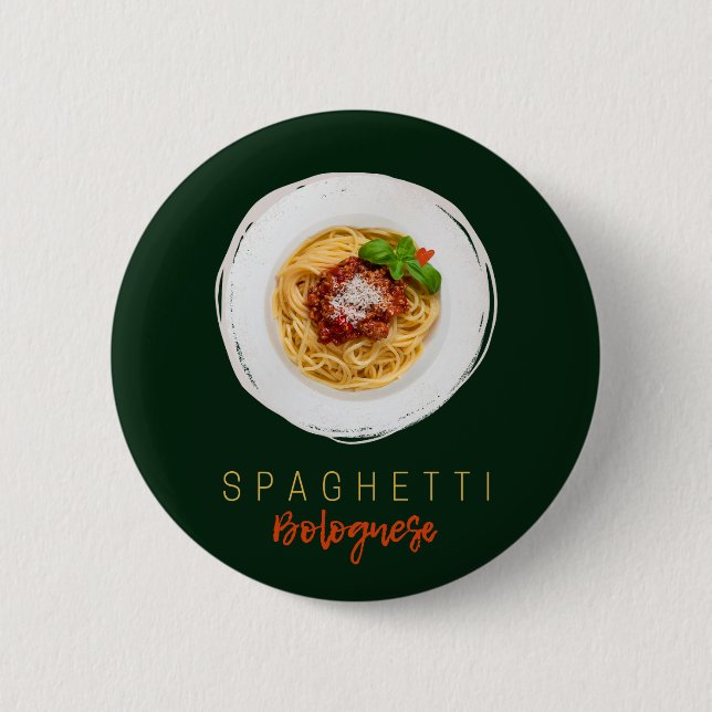 Spaghetti bolognese Nudeln Gourmet Koch Button (Vorderseite)