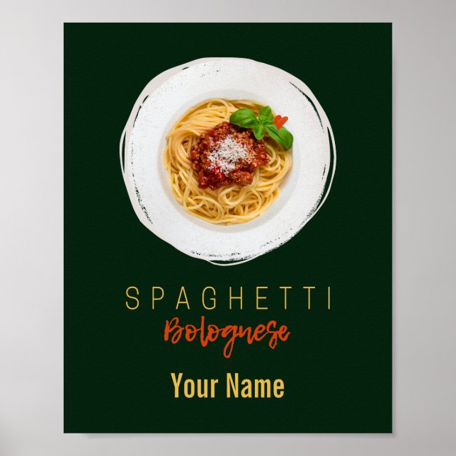 Spaghetti bolognese Nudeln Gourmet Koch Poster (Vorne)