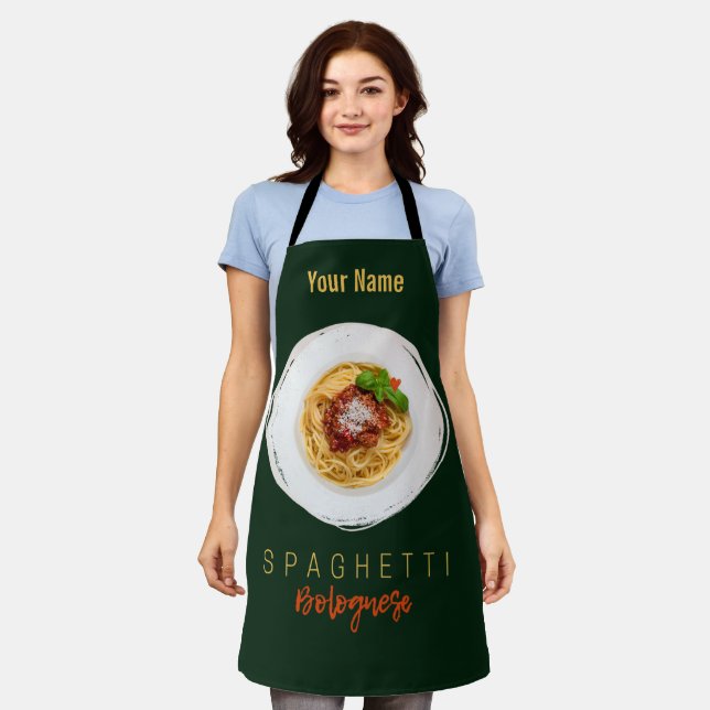 Spaghetti bolognese Nudeln Gourmet Koch Schürze (Getragen)